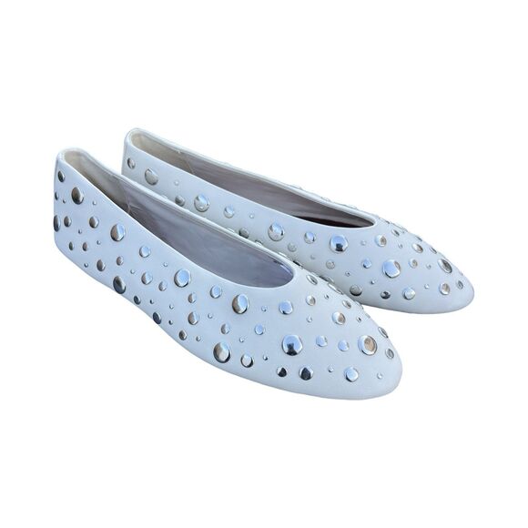 New Zara Ballet Flats Pointed Toe Ivory Women’s Shoe Size US 8 UK 7 EUR 39 NWOT - Picture 1 of 13